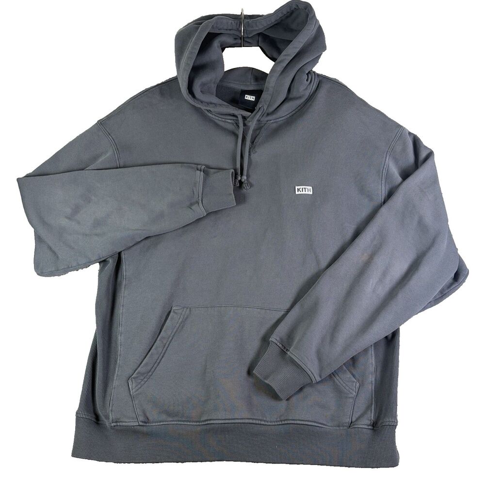 Kith Williams iii Hoodie Mens Large Gray Pullover Activewear Training Gym Winter